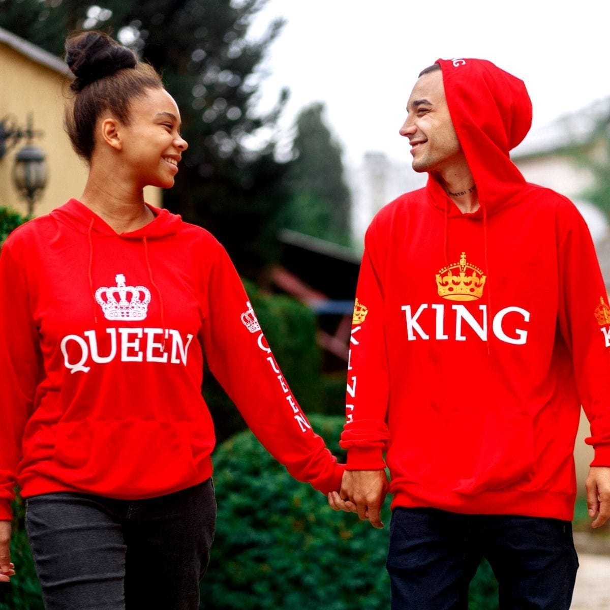 Red king cheap and queen hoodies