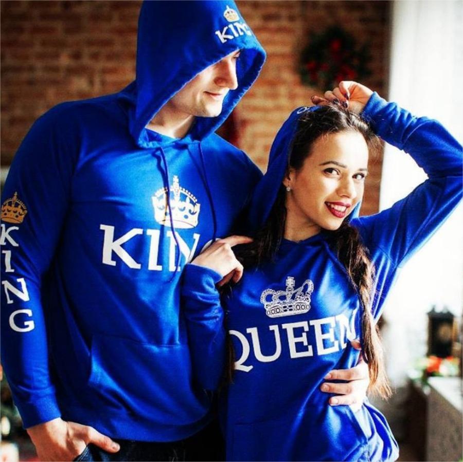 Blue King & Queen Hoodies