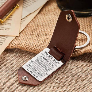 To My Son-Just Do Your Best-Leather Keychain