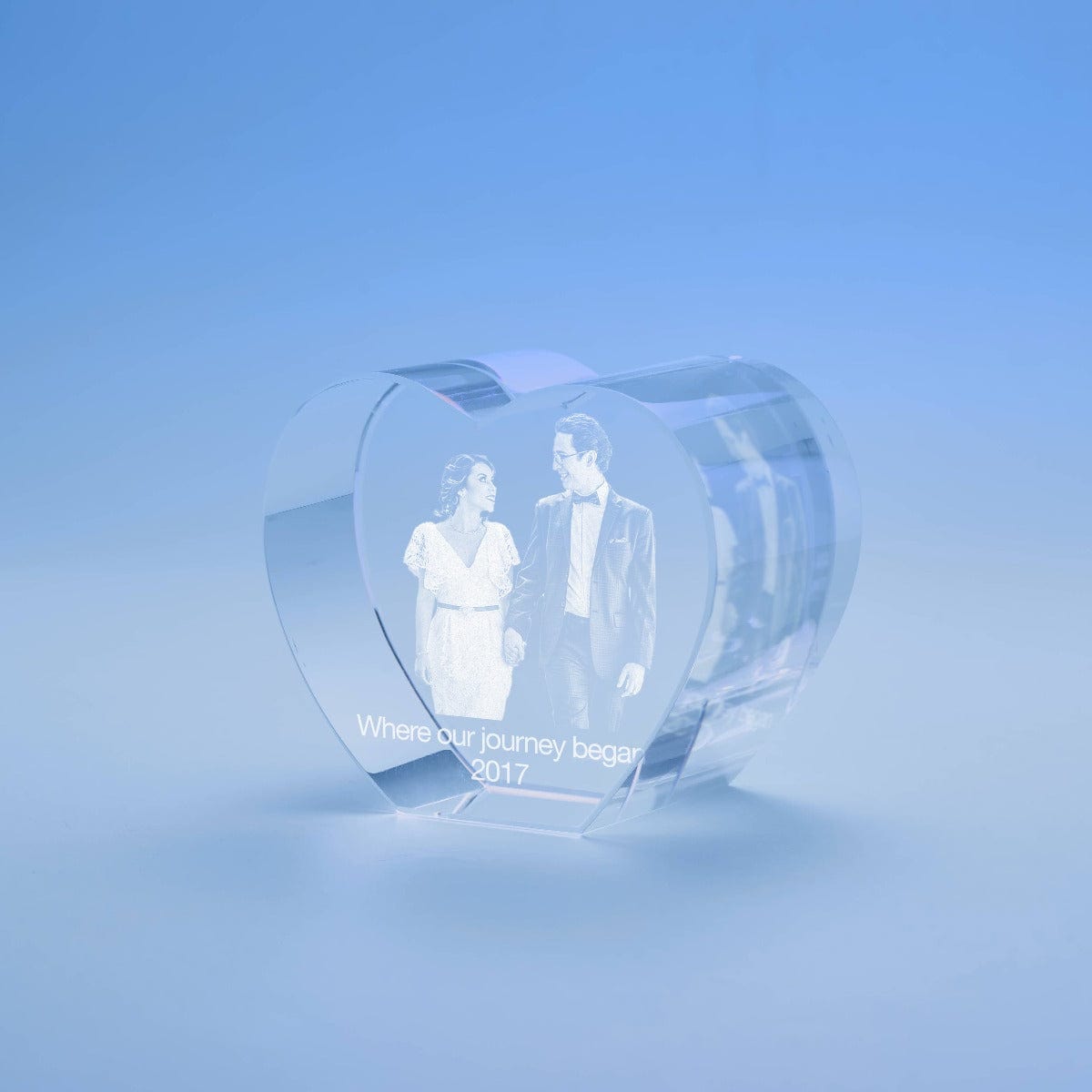 Personalized Custom Photo engraved Heart Shape Crystal - Crystal Hear Shape For Valentine's Day, Memorial Day. A Great Gift to Treasure.