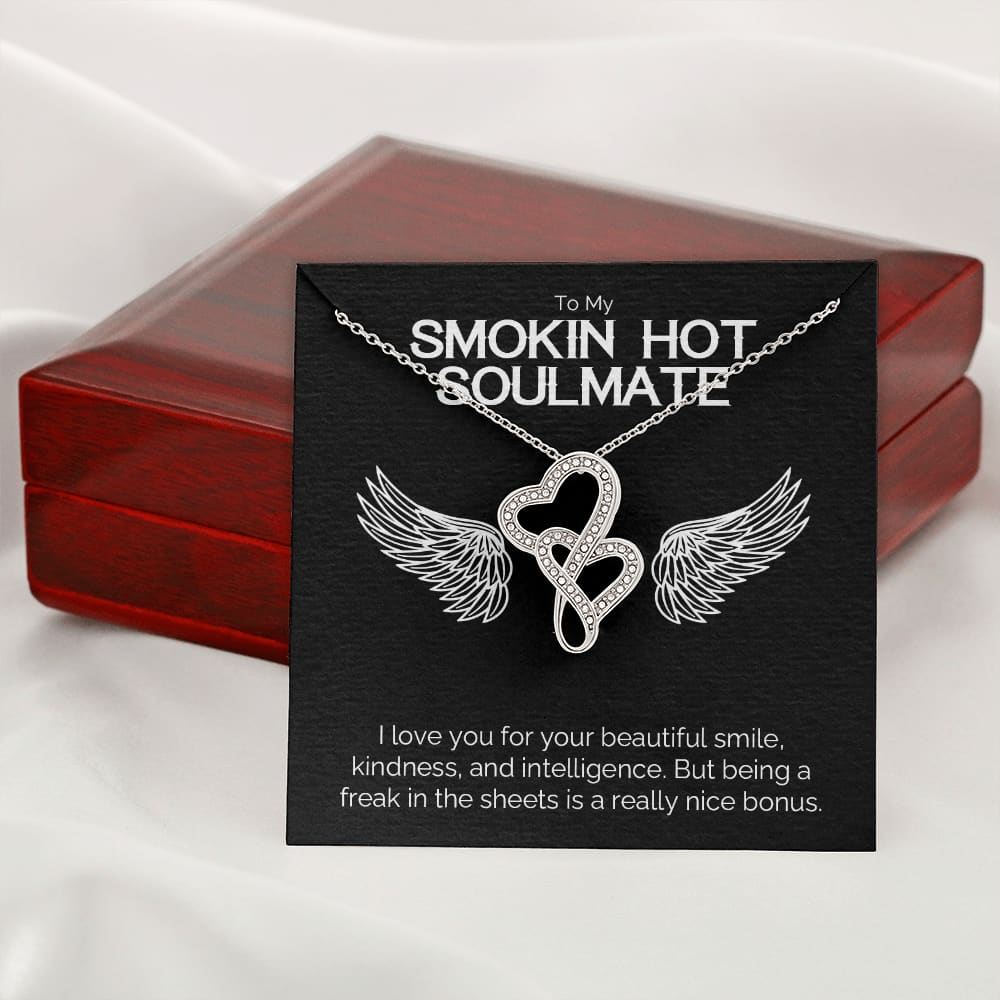 Smokin Hot Soulmate Necklace for Women Hot Soulmate Necklace Personalized Gift For Her White Gold Cubic Zirconia Dainty Necklace