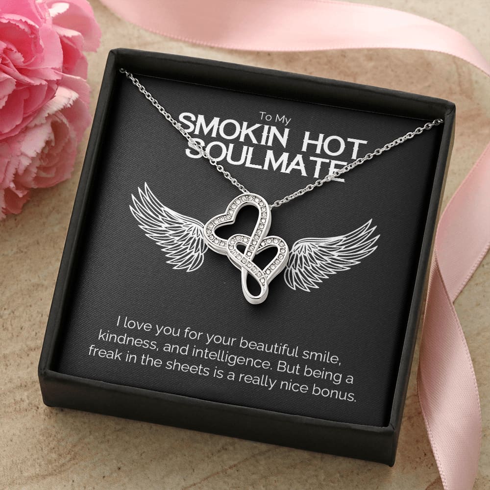 Smokin Hot Soulmate Necklace for Women Hot Soulmate Necklace Personalized Gift For Her White Gold Cubic Zirconia Dainty Necklace