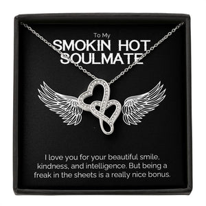 Smokin Hot Soulmate Necklace for Women Hot Soulmate Necklace Personalized Gift For Her White Gold Cubic Zirconia Dainty Necklace