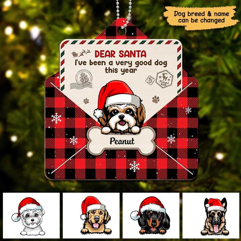 Dear Santa I‘m Good Dog This Year Christmas Envelope Personalized Ornament